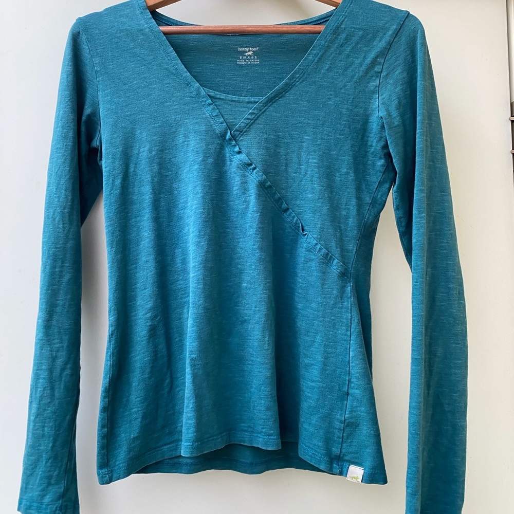 Teal Long Sleeve - Organic Cotton blend -Size S